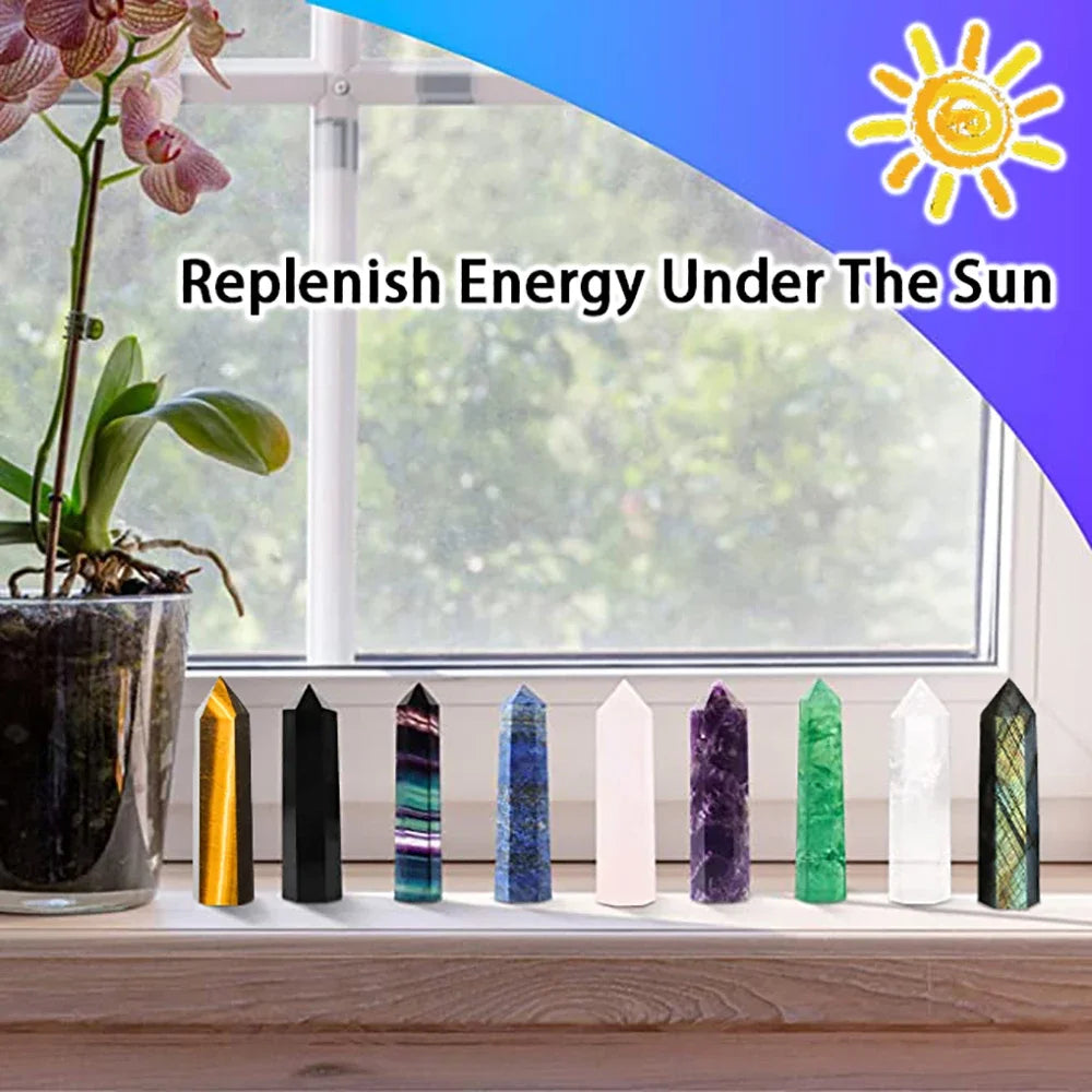 Healing Crystal Wand – Hand-Carved Natural Stone Points