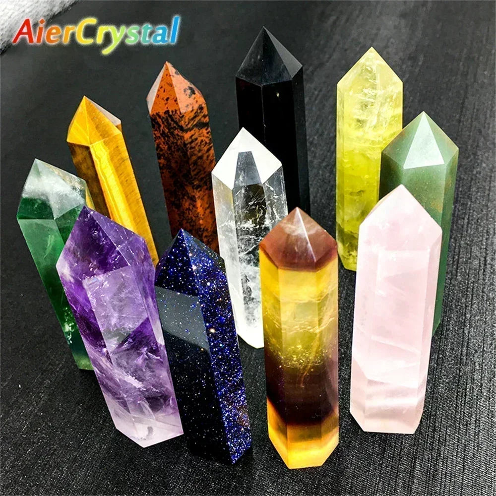 Healing Crystal Wand – Hand-Carved Natural Stone Points