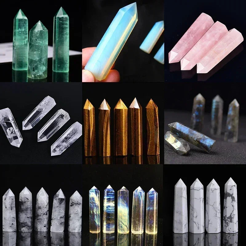 Healing Crystal Wand – Hand-Carved Natural Stone Points