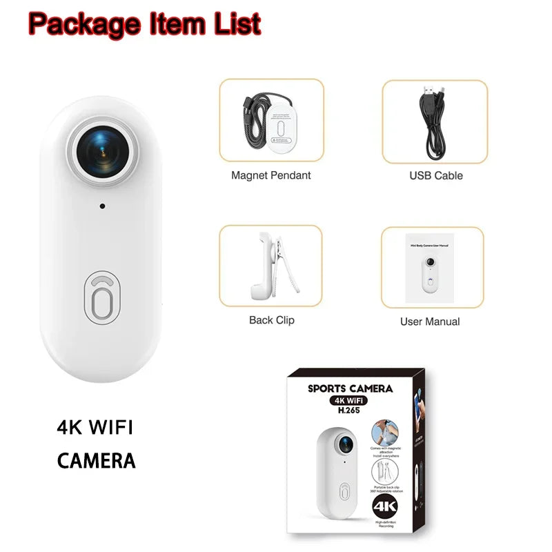 VeloCam™ 4K Mini Action Camera – Waterproof Sport & Body Cam