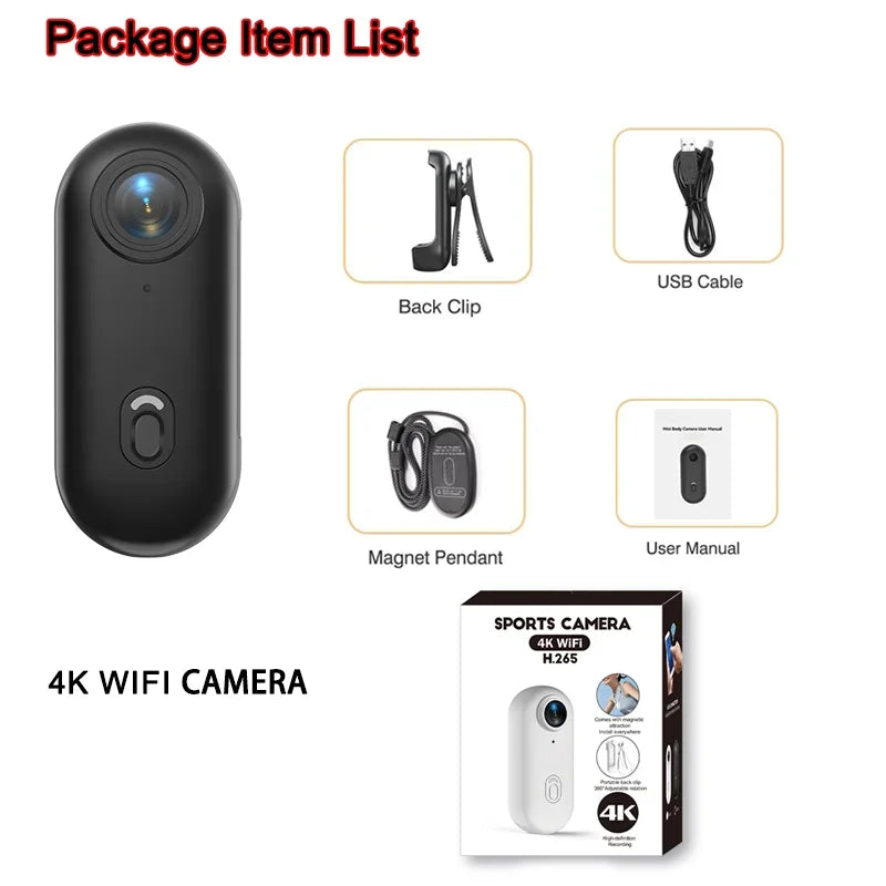 VeloCam™ 4K Mini Action Camera – Waterproof Sport & Body Cam