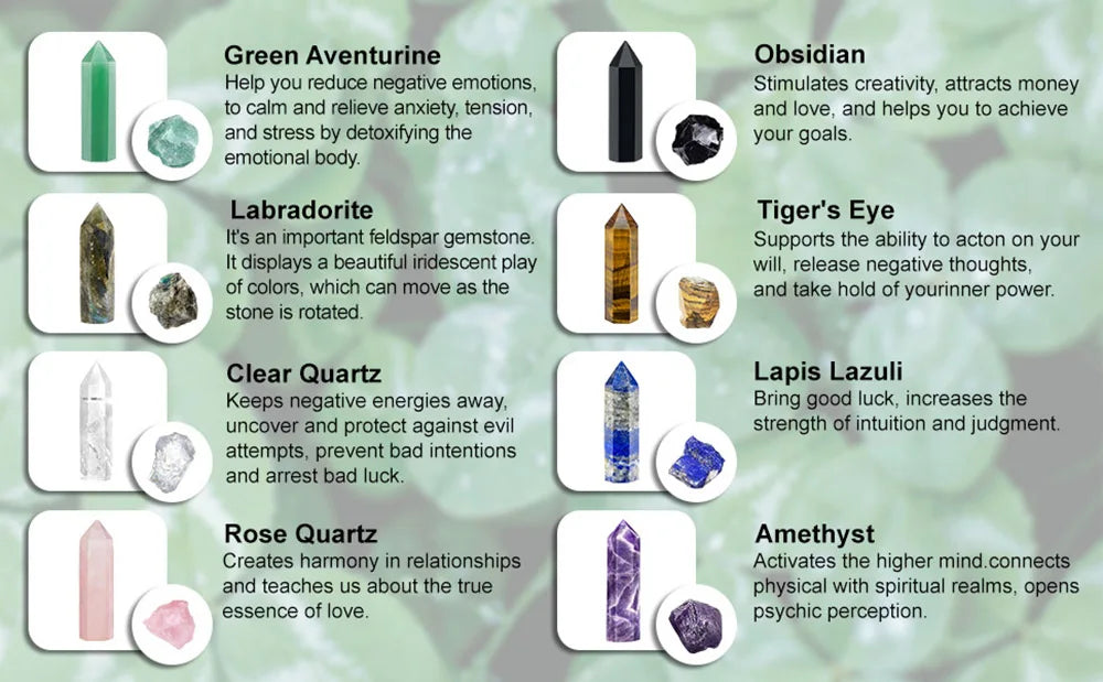 Healing Crystal Wand – Hand-Carved Natural Stone Points